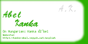 abel kanka business card